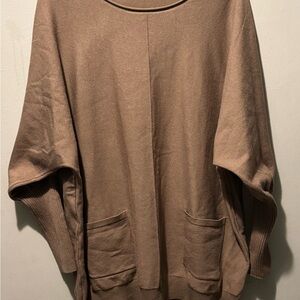 SHEIN Brown Oversized Sweatshirt with Pockets